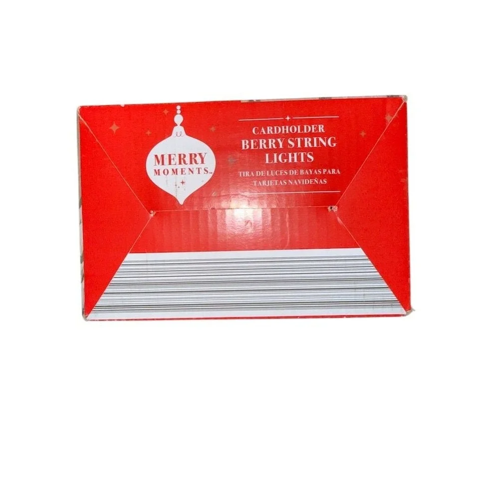 Collections Etc Merry‎ Moments Cardholder Berry String Lights 5ft LED Christmas